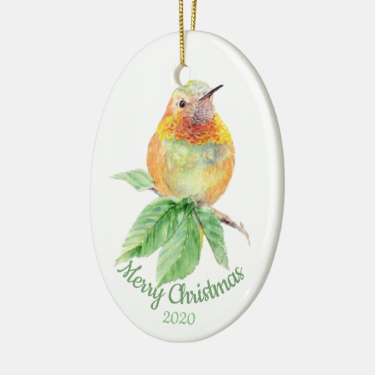 Eigen kerstfeestelijke Waterverf Vogelvogel Keramisch Ornament (Links)
