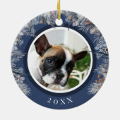 Eigen kerstfoto Botanische foto Keramisch Ornament (Achterkant)