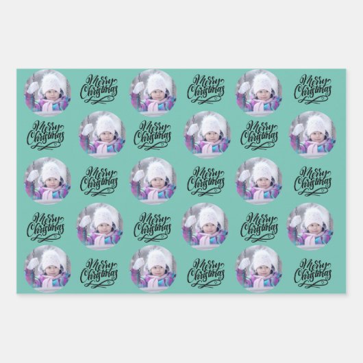 Eigen kerstfoto set 3 inpakpapier vel (Voorkant 3)