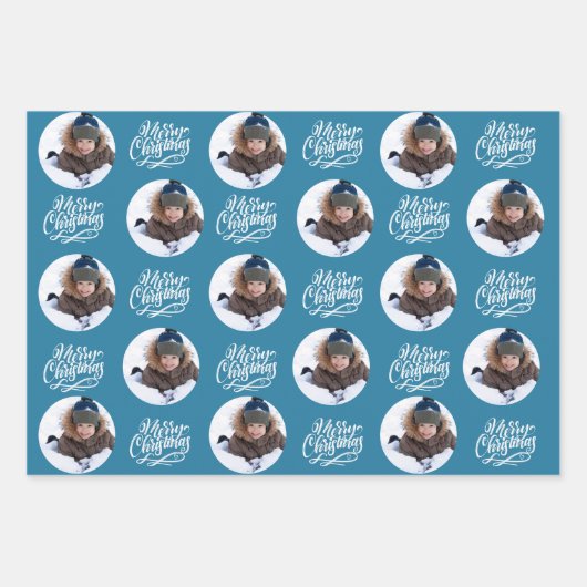 Eigen kerstfoto set 3 inpakpapier vel (Voorkant)