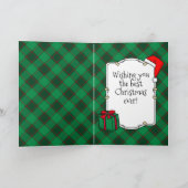 Eigen kerstfoto's Lijst rood en groen geplakt Kaart (Binnen)