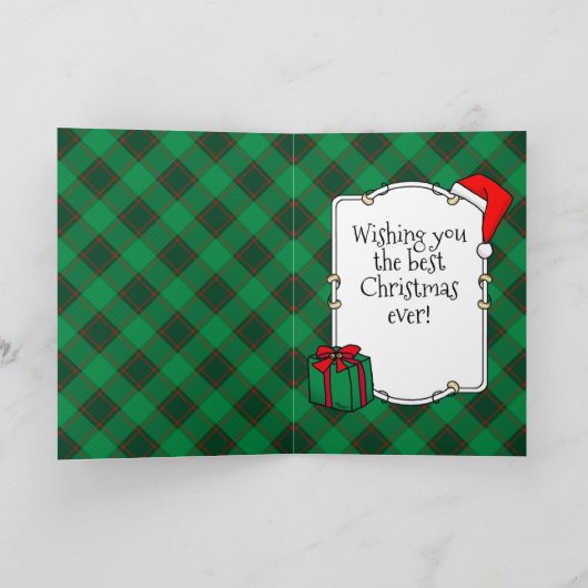 Eigen kerstfoto's Lijst rood en groen geplakt Kaart (Binnen)