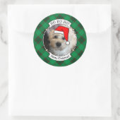 Eigen kerstfoto's Lijst rood en groen geplakt Ronde Sticker (Tas)