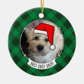 Eigen kerstfoto's Lijst rood en groen speldenpakke Keramisch Ornament (Voorkant)