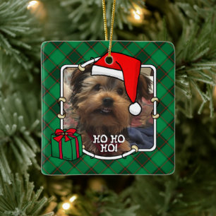 Eigen kerstfoto's Lijst rood en groen speldenpakke Keramisch Ornament