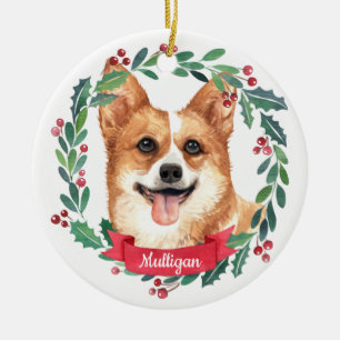 Eigen kerstfoto's met foto's Welsh Corgi Keramisch Ornament