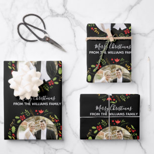 Eigen kerstfoto's voor weddenschappen - Chic Black Inpakpapier Vel