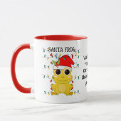 Eigen kerstgeel SANTA FROG-Mok Mok (Links)