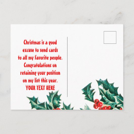 Eigen kerstgezicht uit Elf en Santa Claus Briefkaart (Achterkant)