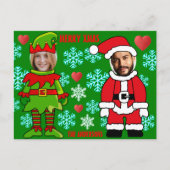 Eigen kerstgezicht uit Elf en Santa Claus Briefkaart (Voorkant)