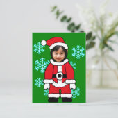 Eigen kerstgezicht uitgesneden briefkaart (Staand voorkant)