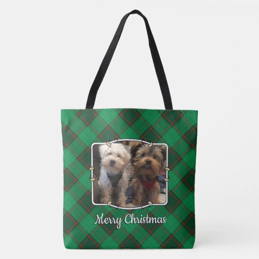 Eigen kerstgroen en rood speldenfoto 2 Lijst Tote Bag (Voorkant)