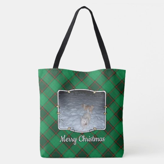 Eigen kerstgroen en rood speldenfoto 2 Lijst Tote Bag (Achterkant)