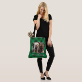 Eigen kerstgroen en rood speldenfoto 2 Lijst Tote Bag (Op model)