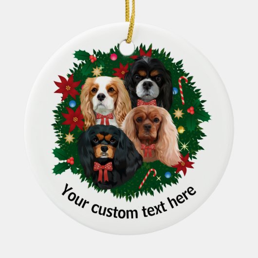 Eigen kerstkavalier King Spaniel Keramisch Ornament (Voorkant)
