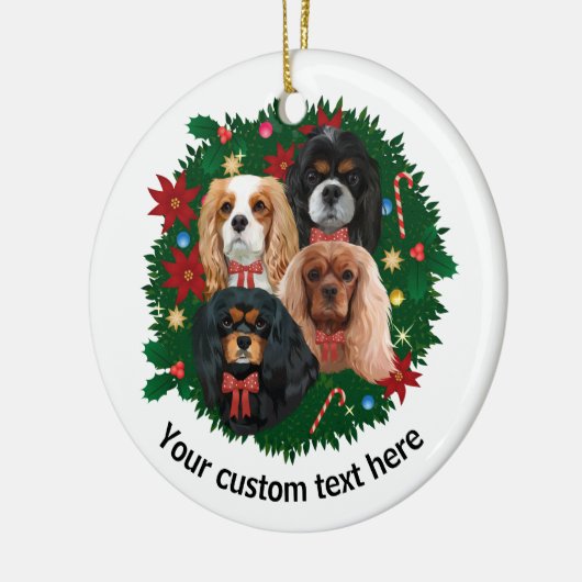 Eigen kerstkavalier King Spaniel Keramisch Ornament (Links)