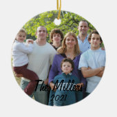 Eigen kerstkeramische orn voor 2-zaadjes met foto' keramisch ornament (Voorkant)