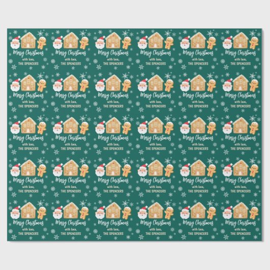 Eigen kerstkerstkerstkerstkerstfeesthuis cadeaupapier (Vlak)