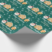 Eigen kerstkerstkerstkerstkerstfeesthuis cadeaupapier (Hoek)