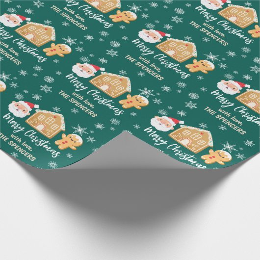 Eigen kerstkerstkerstkerstkerstfeesthuis cadeaupapier (Hoek)