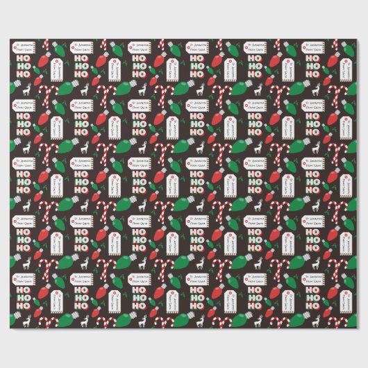 Eigen kerstkerstkerstkerstkerstkerstkerstkerstkers cadeaupapier (Vlak)