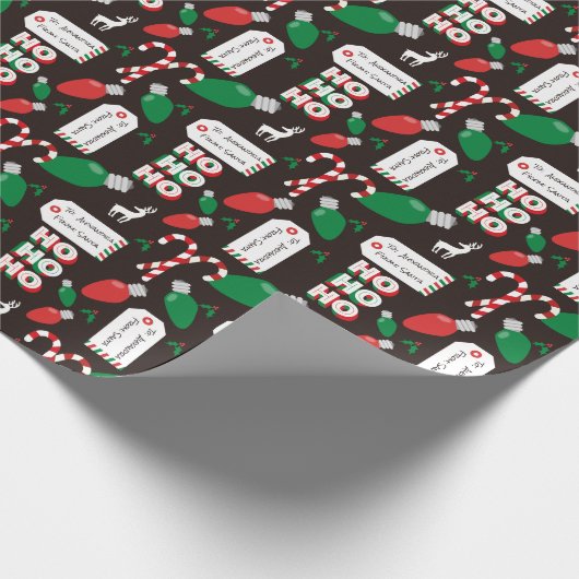 Eigen kerstkerstkerstkerstkerstkerstkerstkerstkers cadeaupapier (Hoek)