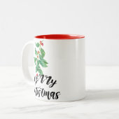 Eigen kerstkerstkerstkerstkerstkerstman tweekleurige koffiemok (Voorkant links)