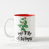 Eigen kerstkerstkerstkerstkerstkerstman tweekleurige koffiemok (Links)