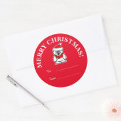 Eigen kerstkerstkerstkerstkerstman naar en van lab ronde sticker (Envelop)