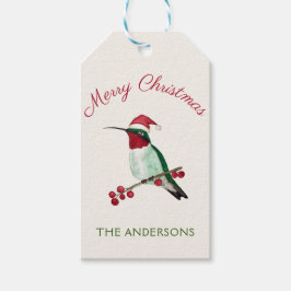 Eigen kerstkerstkerstmankolibrie cadeaulabel