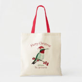 Eigen kerstkerstkerstmankolibrie tote bag (Voorkant)