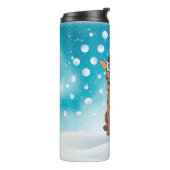 Eigen kerstkerstman, doodskop Santa Hat Thermosbeker (Gedraaid links)