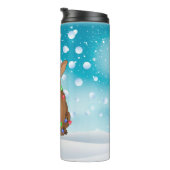 Eigen kerstkerstman, doodskop Santa Hat Thermosbeker (Geroteerd rechts)