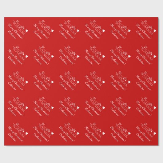 Eigen kerstkerstsanta-papier met pekelblad cadeaupapier (Vlak)