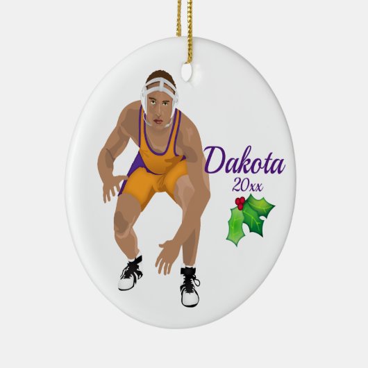 Eigen kerstkerstsiergoud - Paars Keramisch Ornament (Rechts)