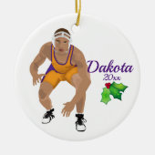 Eigen kerstkerstsiergoud - Paars Keramisch Ornament (Voorkant)