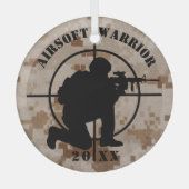 Eigen kerstkerstversiering met Airsoft Team Glas Ornament (Voorkant)