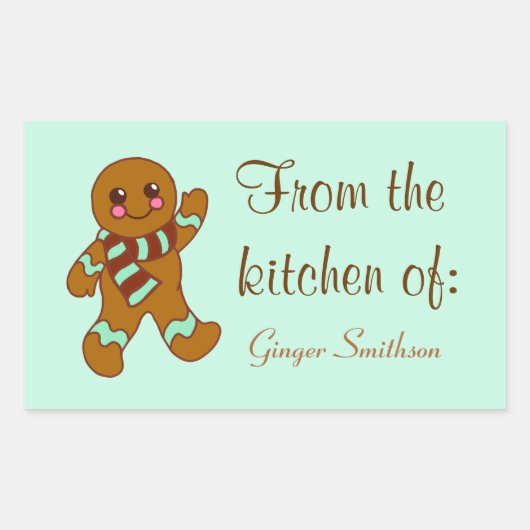 Eigen kerstkoekjes Keukencadeautjes Stickers (Voorkant)