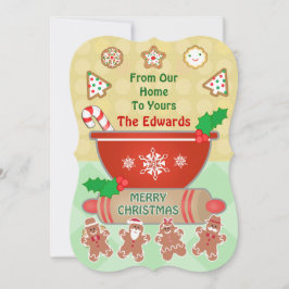 Eigen kerstkoekjes Wenskaart voor ontbijtkoeken Feestdagenkaart