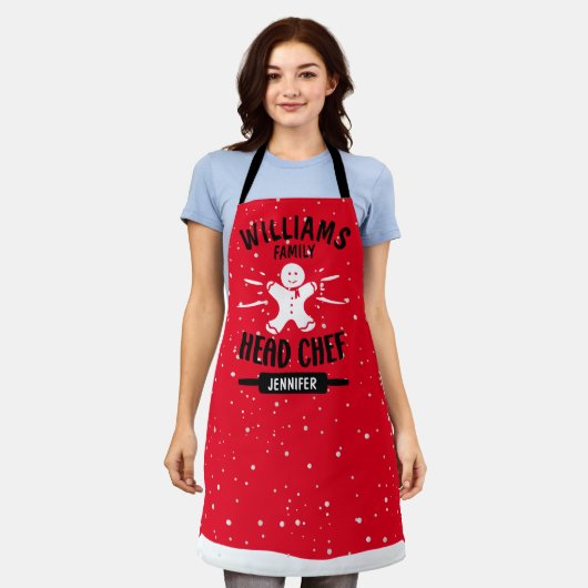Eigen kerstkop Chef, overeenkomend Schort (Gedragen)