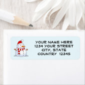 Eigen kerstlabel Snowman Red Etiket (Insitu)