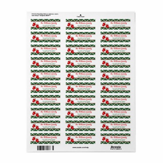 Eigen kerstman met rode halve tinten rood met groe etiket (Full Sheet)