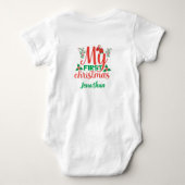 Eigen kerstman voor baby's eerste kerstman romper (Achterkant)