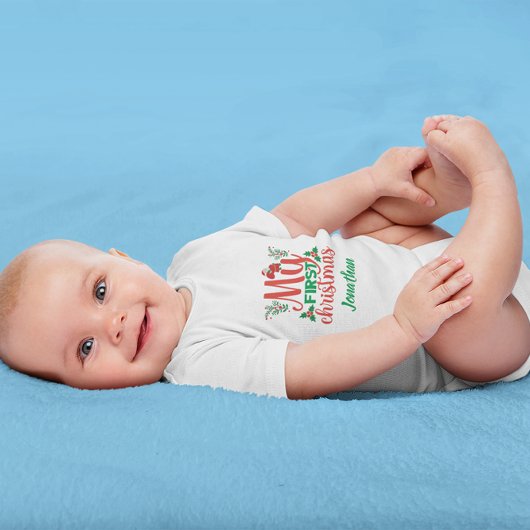 Eigen kerstman voor baby's eerste kerstman romper