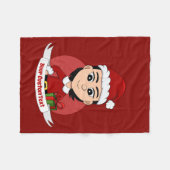 Eigen kerstmeisje cartoon fleece deken (Voorkant (Horizontaal))