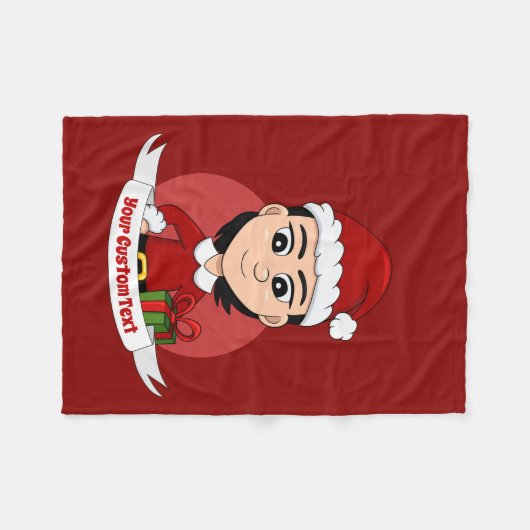 Eigen kerstmeisje cartoon fleece deken (Voorkant (Horizontaal))