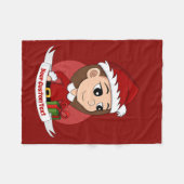 Eigen kerstmeisje cartoon fleece deken (Voorkant (Horizontaal))