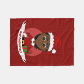 Eigen kerstmeisje cartoon fleece deken (Voorkant (Horizontaal))