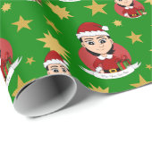 Eigen kerstmeisjes cartoon verpakkingspapier cadeaupapier (Rol Hoek)