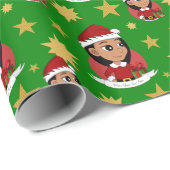 Eigen kerstmeisjes cartoon verpakkingspapier cadeaupapier (Rol Hoek)